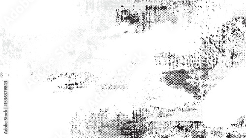 Abstract Black and White Grainy Texture Background Halftone Pattern Distressed Overlay Grunge Design Element