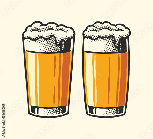 Hand Drawn of Glass Beer