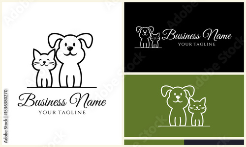 Dog Cat Logo Design Templates. (4)