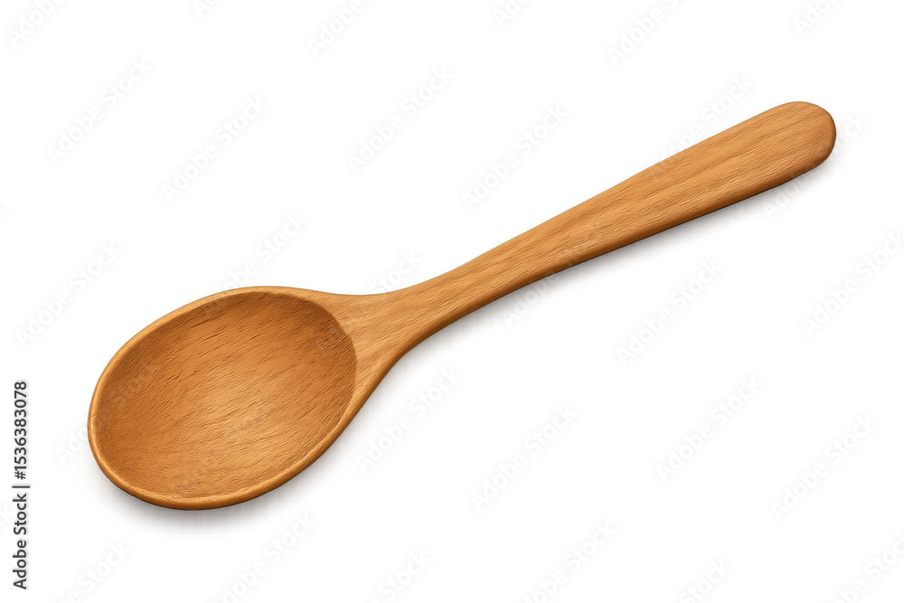Light brown wooden spoon with transparent background, ideal for food, cooking, or kitchen-related designs Light brown wooden spoon with transparent background, ideal for food, cooking, or kitchen-related designs