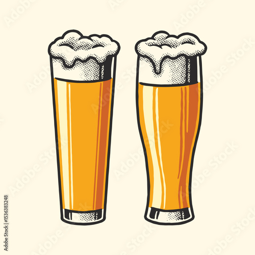 Hand Drawn of Glass Beer