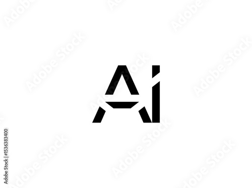 Free Download AI Logo Design Tech Geometric Style For Artificial Intelligence, Digital Innovation, Cyber Branding, Startup Identity, Future Technology Projects. Vector Illustration. - GFXLoad