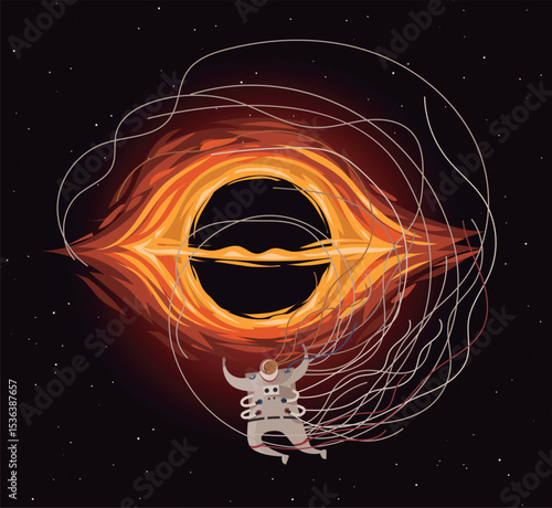black hole gravity effect in an astronaut