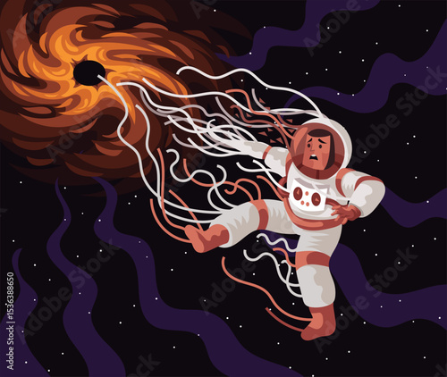black hole gravity effect in an astronaut