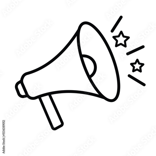Megaphone with sound line icon, Loudspeaker icon vector. Advertising concept and advertising business concept icon symbol. Loud speaker line icon vector illustration.