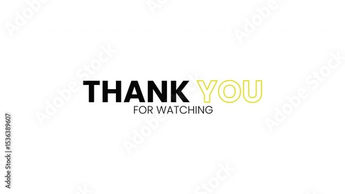 thank you for watching animation on white background. Perfect for end screens, social media posts, blog banners, and presentation slides. 4k video