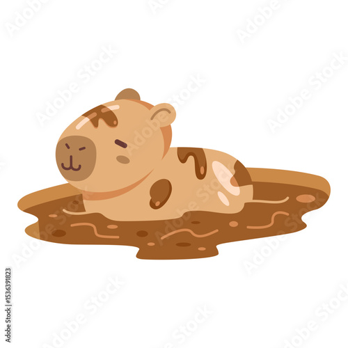 Capybara with mud 