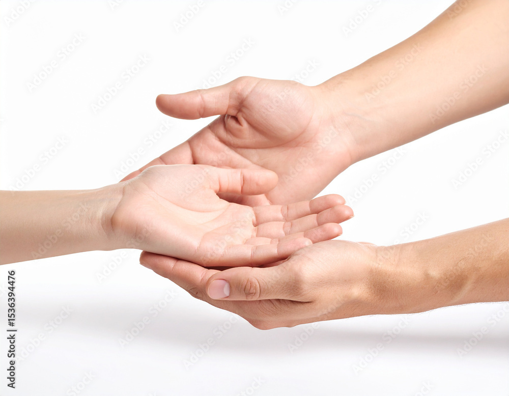 Mano de hombre y mano de mujer unidas en concepto de ayuda o amistad y confianza Mano de hombre y mano de mujer unidas en concepto de ayuda o amistad y confianza