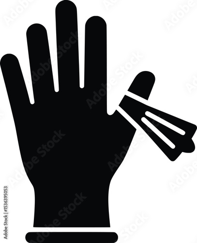 Healthcare Vector Illustration Injured Finger in Medical Glove