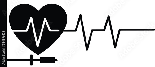 Heartbeat EKG Lifeline Medical Icon