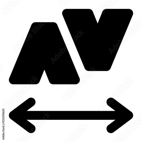 kerning font black glyph icon