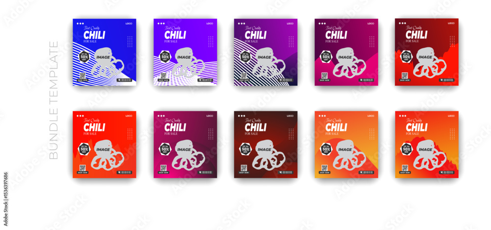 Obraz premium Fresh Chili Social Media Post & Web Banner Design Templates