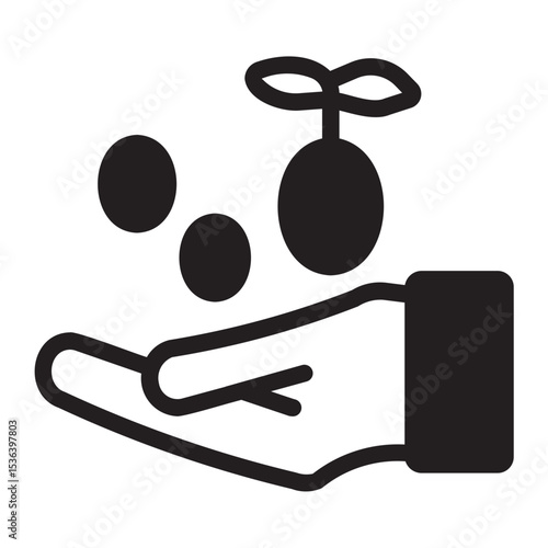 sowing seeds glyph icon