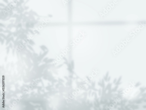 木と窓の影が壁に映る背景素材