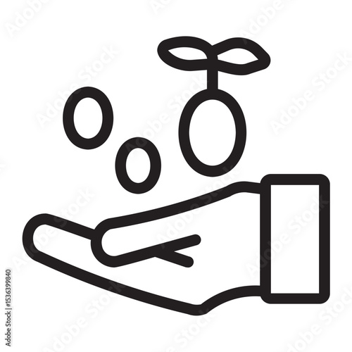 sowing seeds line icon