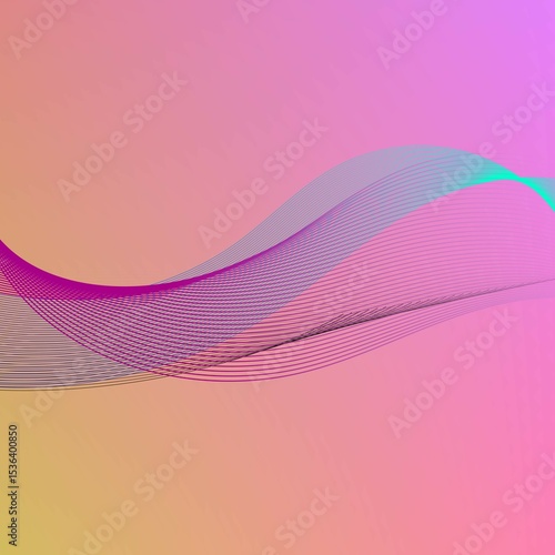 Abstract pink and blue flowing wave lines create a modern, artistic digital texture for a captivating backdrop design