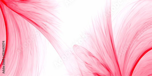 Pink abstract wave line hair texture line art background. Vibrant pink, white abstract fractal art with delicate flowing lines, ethereal feathery textures and Dynamic Movement, Dreamlike Digital art