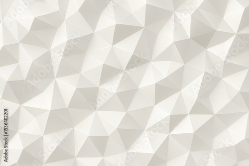 White geometric faceted texture, modern polygonal 3D abstract surface background