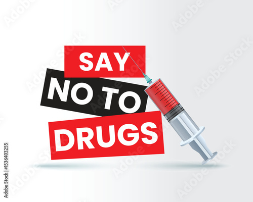 Say no to drugs. - International Day against Drug Abuse - No Drug-International day -world drug abuse day -Vector Illustration of International Day against DRUG ABUSE and trafficking observed on 26