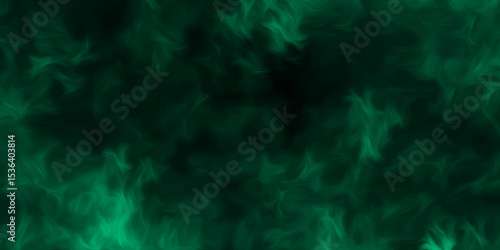 Colorful abstract aquamarine smoke isolated on black background. Dark green flame textured illustration design. Abstract emerald colored art smoke on black background. Mist flowing design on a dark.