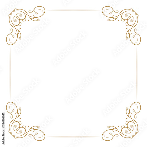 Delicate vintage style square floral frame