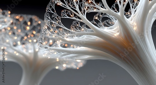 Floating 3D White Lace Structure in Elegant Design