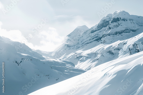 Wallpaper Mural Majestic snow covered mountain peaks winter landscape Torontodigital.ca