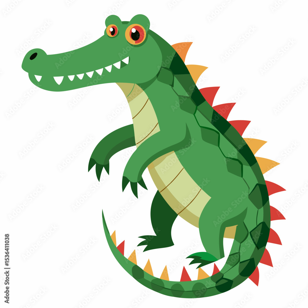 Fototapeta premium cartoon crocodile with a smile