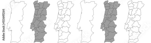 Portugal map – vector illustration of political and geographical borders