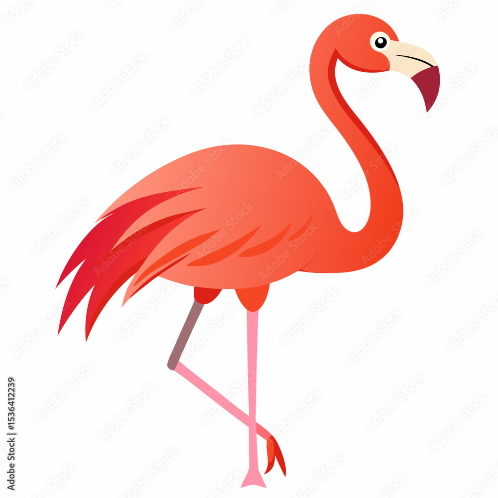 Obraz premium pink flamingo isolated on white