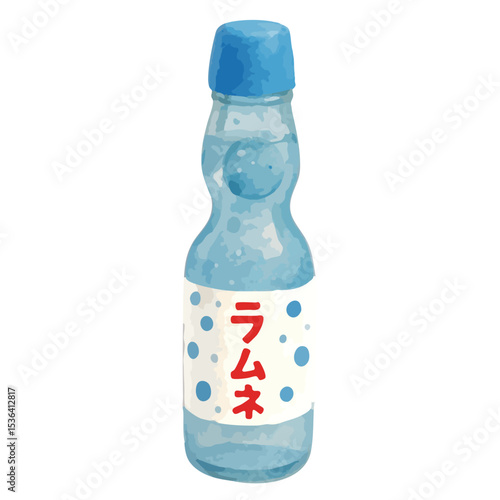 水彩で描いたラムネのイラスト