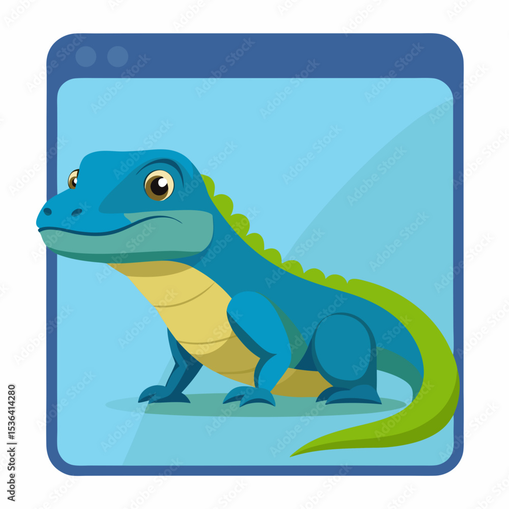Fototapeta premium green iguana cartoon