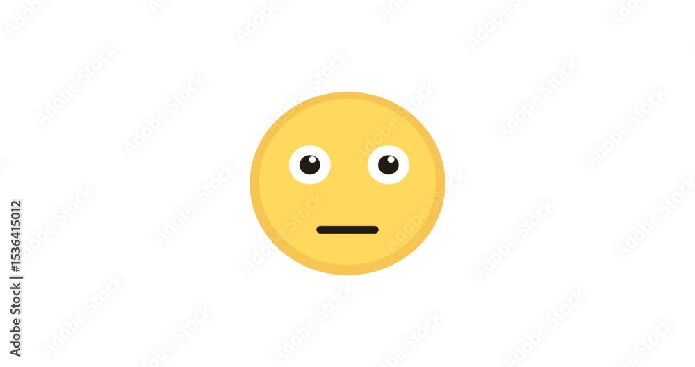 Animated icon of an expressionless face, showing a flat, neutral look with no visible emotion — ideal for representing indifference, awkward silence, or lack of response. Perfect for use in chat stick Animated icon of an expressionless face, showing a flat, neutral look with no visible emotion — ideal for representing indifference, awkward silence, or lack of response. Perfect for use in chat stick