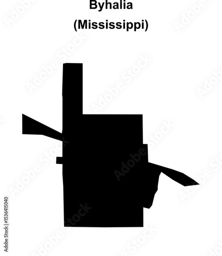 Byhalia (Mississippi) blank outline map