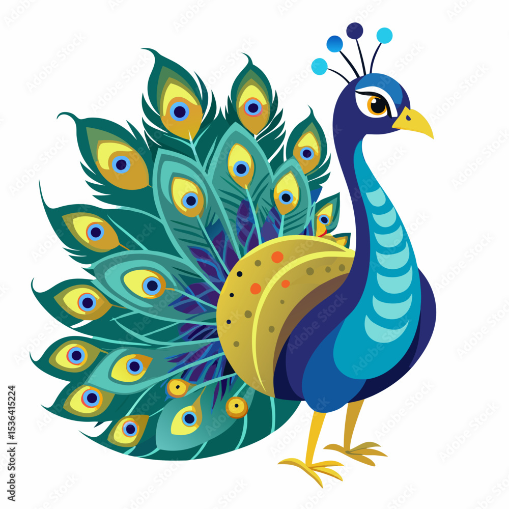 Fototapeta premium peacock on white background