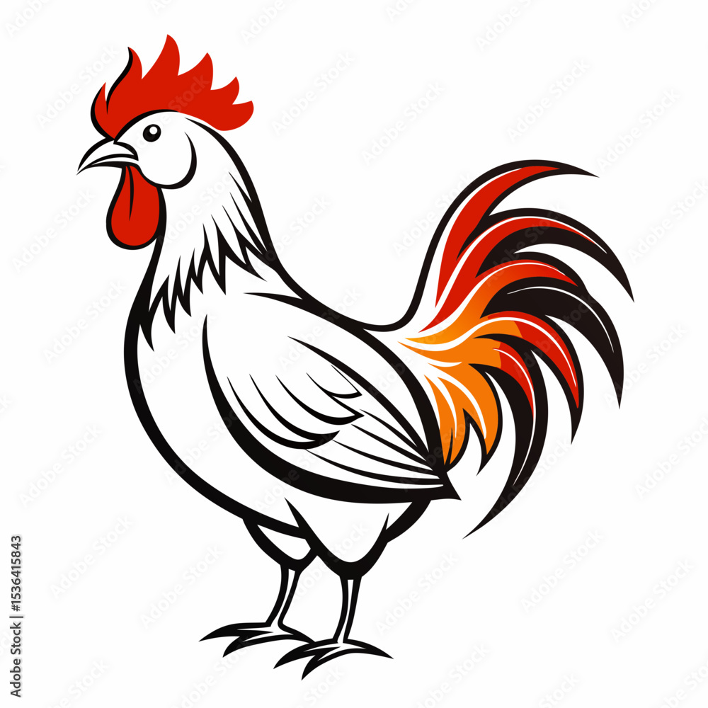 Fototapeta premium rooster isolated on white background