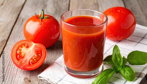 Tomato juice in a glass