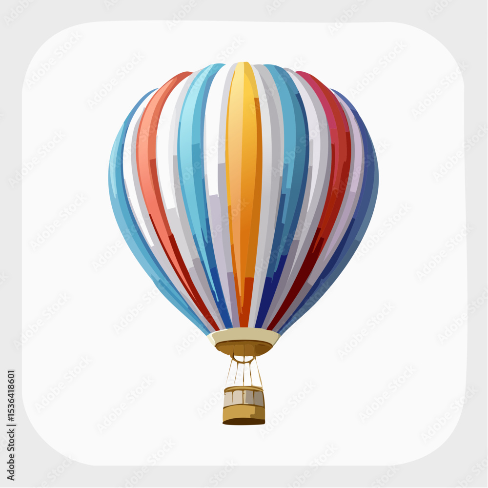 Naklejka premium Colorful hot air balloon illustration against a plain background.