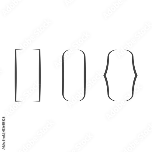 Brackets thin line icons. Dialog or chatting design elements. Vector illustration