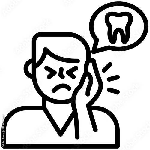 Toothache icon for dental, website, application, printing, document, poster design, etc