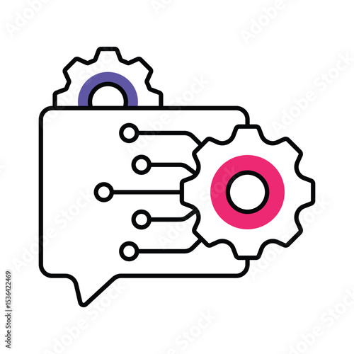 Natural Language Processing Vector Filled outline illustration style icon. EPS 10 file