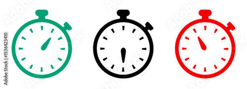 残り時間を表示するタイマー/ストップウォッチ/時計のアイコンイラストデザインセット(timer clock stopwatch 1min 2min 3min 4min 5min 6min 7min 8min 9min 10min 15min 20min 25min 30min 残り時間 シンプル アイコンイラスト ベクター 編集可能 モノクロ)