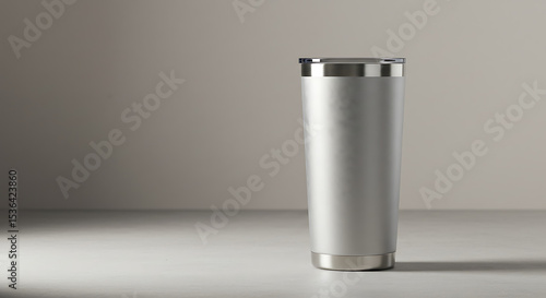 Sleek Silver Stainless Steel Tumbler Perfect for Coffee, Tea, or Water