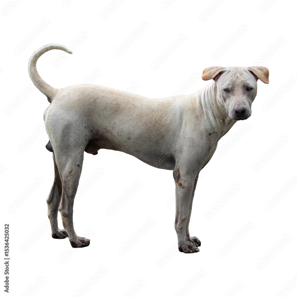 Fototapeta premium Thai Ridgeback dog isolated on white background