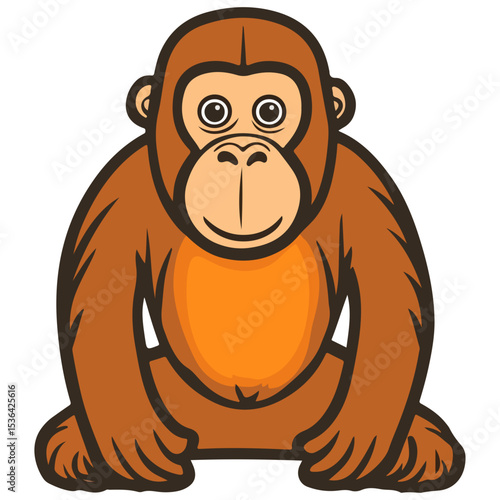 orangutan, animal, vector, transparent background, creature, pongo, zoo, jungle, nature, cute, wildlife, isolated, mammal