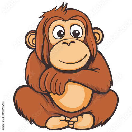 orangutan, animal, vector, transparent background, creature, pongo, zoo, jungle, nature, cute, wildlife, isolated, mammal