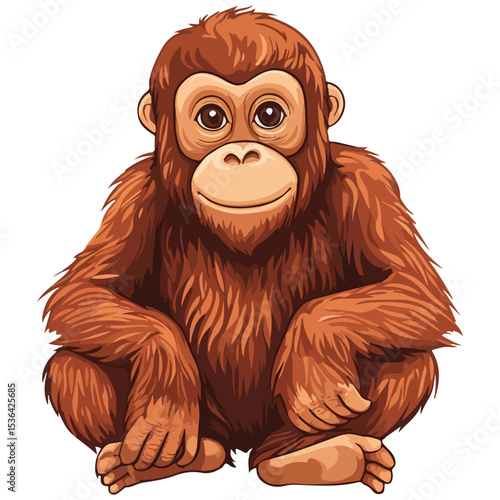 orangutan, animal, vector, transparent background, creature, pongo, zoo, jungle, nature, cute, wildlife, isolated, mammal