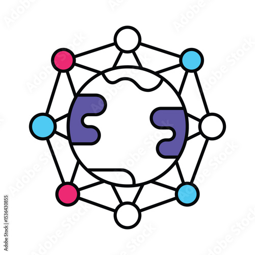 Quantum Computer Vector Filled outline illustration style icon. EPS 10 file
