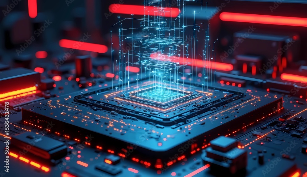 Obraz premium electronic components on a motherboard