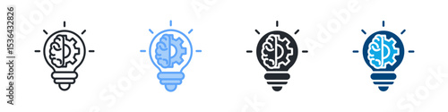 Innovation Icon Set Multiple Style. Design In Outline, Blue, Glyph, Dualtone